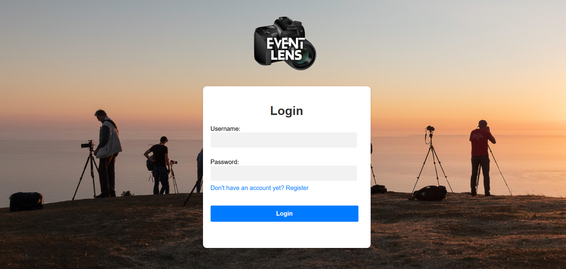 login event foto sharing website Voorbeeld website ontwerp door VlotCode